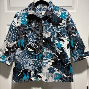 🌺 Coldwater Creek Floral Button-Front Jacket – Size L